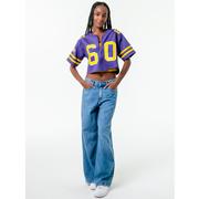 LSU The Zip-Up Cropped Jersey